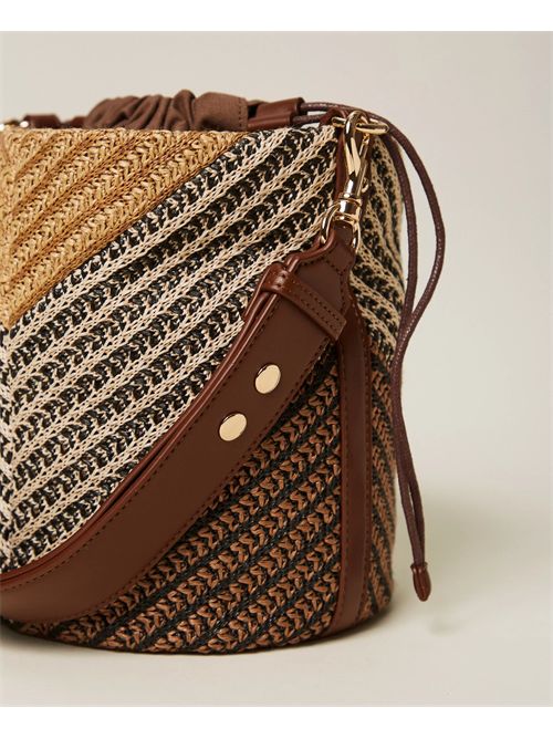 Borsa a secchiello jacquard in rafia TWINSET | TD8502/13504